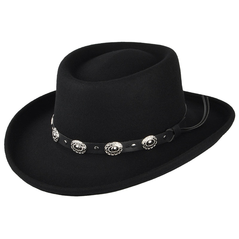 Jaxon & James Crossfire Wool Felt Gambler Hat – Black S
