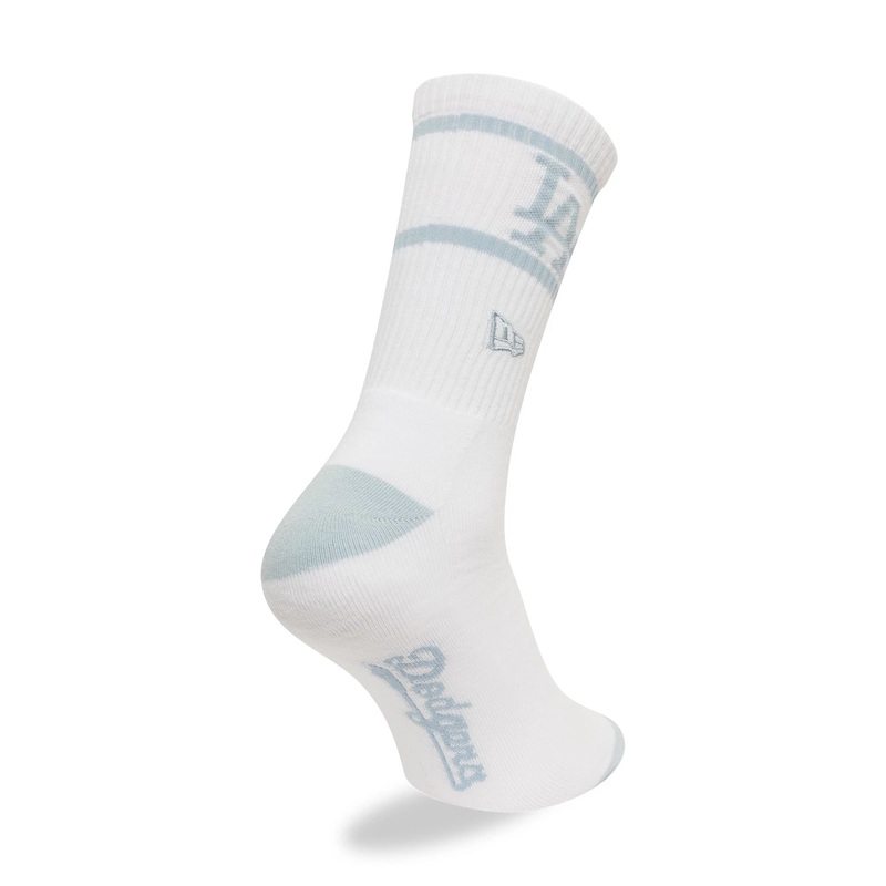 LA Dodgers MLB Seasonal White and Light Blue Crew Socks 2-5