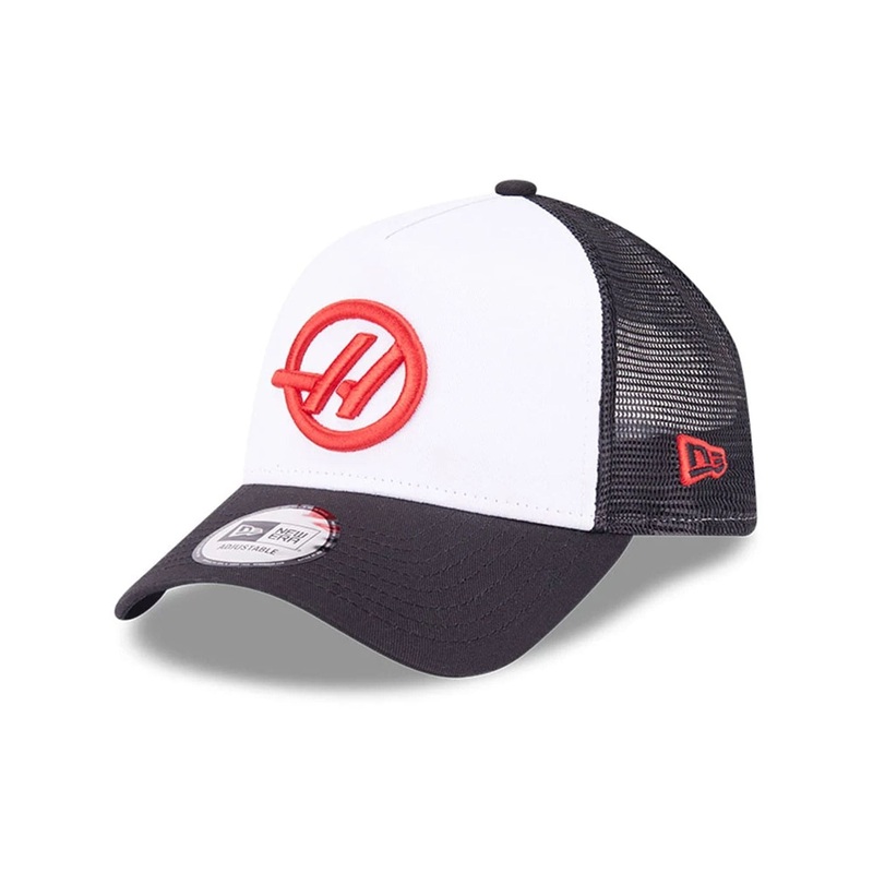 MoneyGram Haas F1 Black 9FORTY E-Frame Trucker Adjustable Cap OSFM