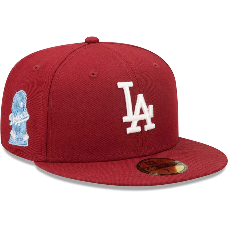 New Era Los Angeles Dodgers Cardinal 2020 World Series Air Force Blue Undervisor 59FIFTY Fitted Hat
