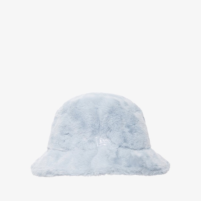 New Era Womens Fur Blue Bucket Hat S