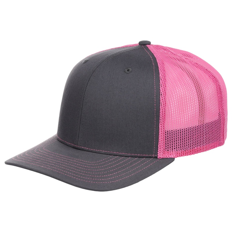 Richardson 112 Trucker – Charcoal/Neon Pink Adjustable