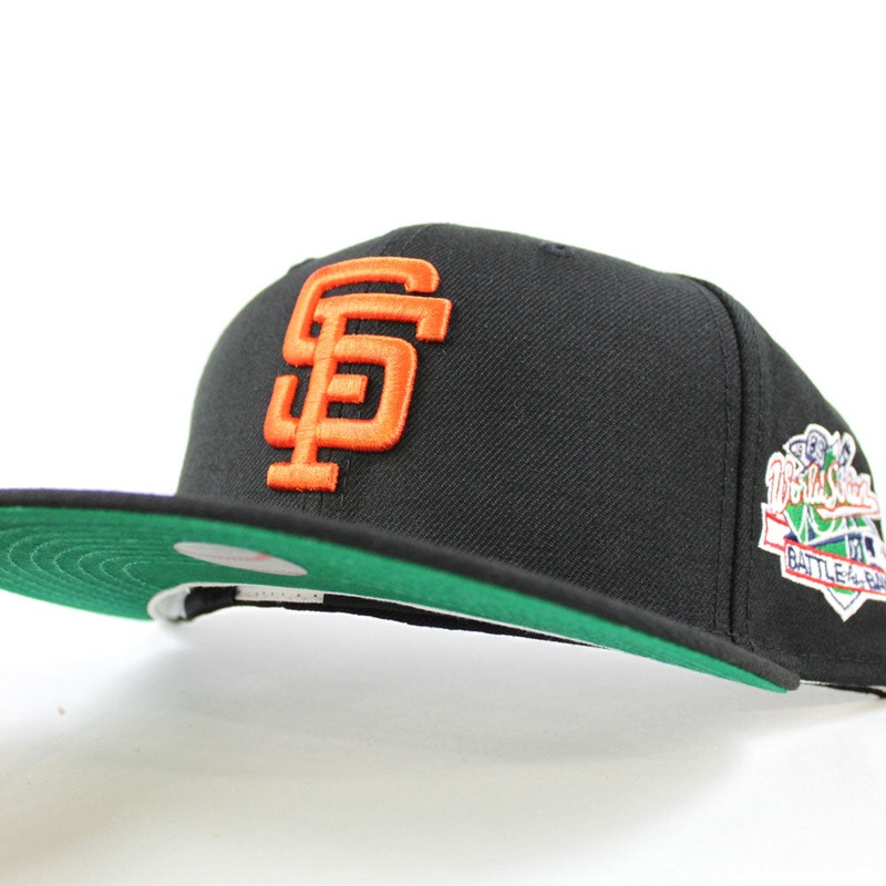 BATTLE OF THE BAY San Francisco Giants 1989 World Series Patch New Era 59Fifty Fitted Hats (BLACK GREEN UNDER BRIM) 7