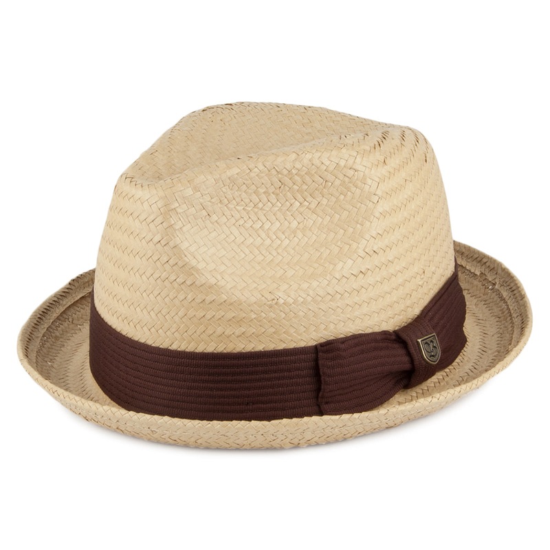 Brixton Hats Castor Straw Trilby Hat – Natural-Brown Small-56cm