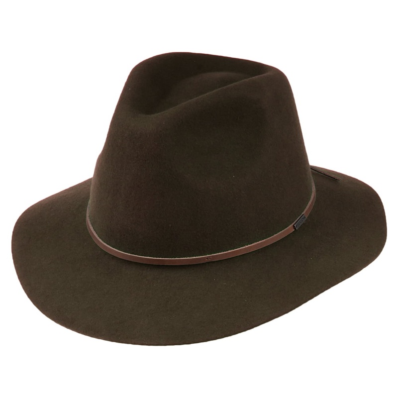 Brixton Hats Wesley Wool Felt Fedora Hat – Brown Small-56cm