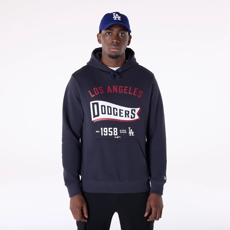 LA Dodgers MLB Pennant Graphic Navy Pullover Hoodie XS
