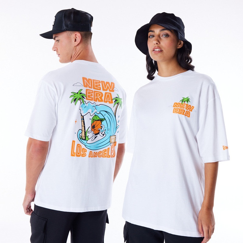 New Era Los Angeles City Graphic Oversized White Tee S