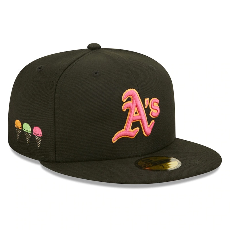 New Era Oakland Athletics Black Summer Sherbet 59FIFTY Fitted Hat
