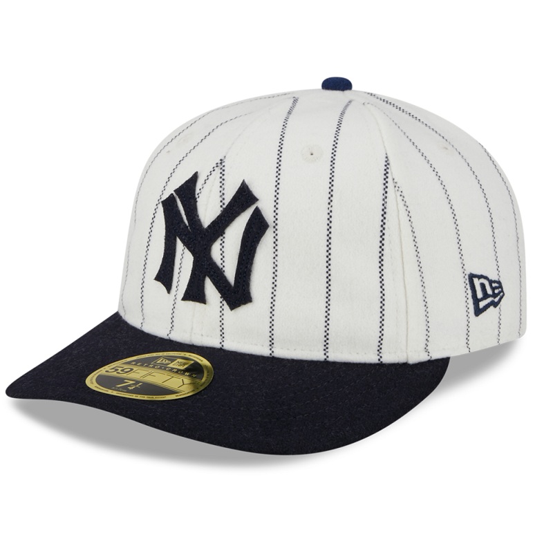 New York Yankees 59FIFTY Retro Crown MLB Stripe White/Black Cap 6-7/8