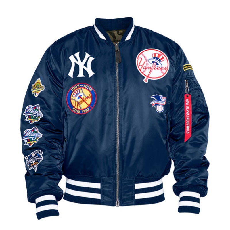 New York Yankees Alpha Industries X New Era MA-1 Bomber Reversible Jacket – Navy SM