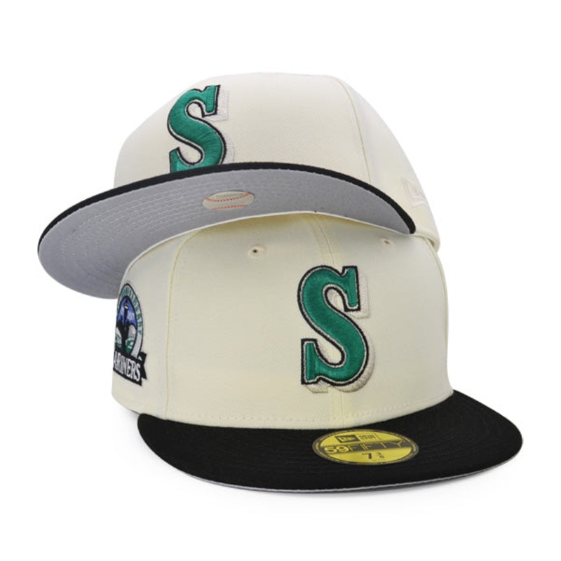 Seattle Mariners 30th ANNIVERSARY Exclusive New Era 59Fifty Fitted Hat  Chrome/Black 7