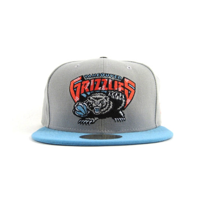 Vancouver Grizzlies 59FIFTY New Era Fitted Hat (GREY SKY BLUE LAVA RED) 7 1/8
