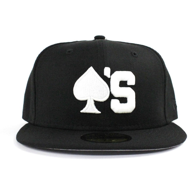 Ace of Spades New Era 59Fifty Fitted Hat (Ver 2 Glow in the Dark Black Gray Under Brim) 7