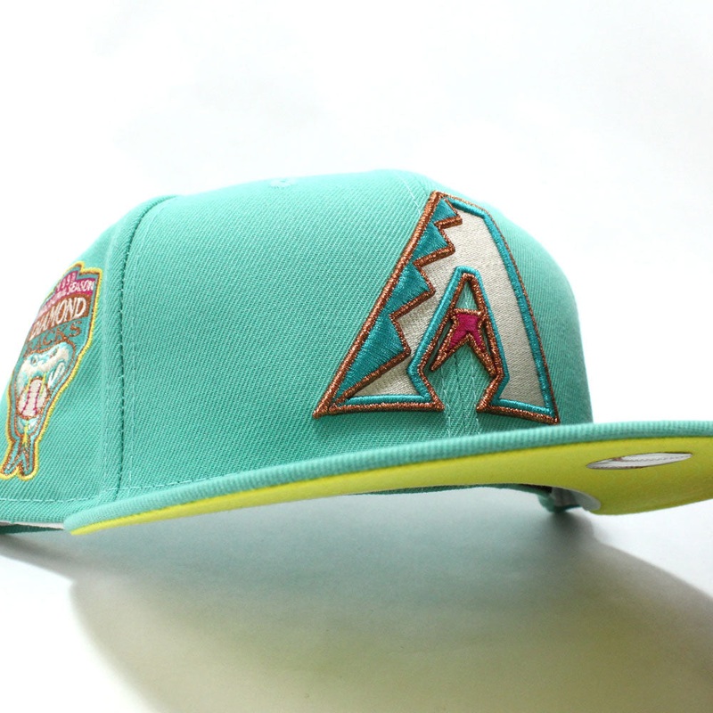 Arizona Diamondbacks 1998 INAUGURAL SEASON New Era 59Fifty Fitted Hat (Mint Yellow Under Brim) 7