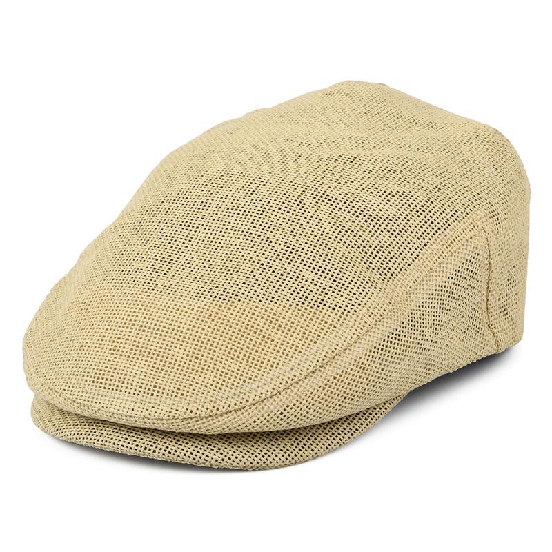Brixton Hats Hooligan Lightweight Toyo Straw Flat Cap – Natural Small-56cm