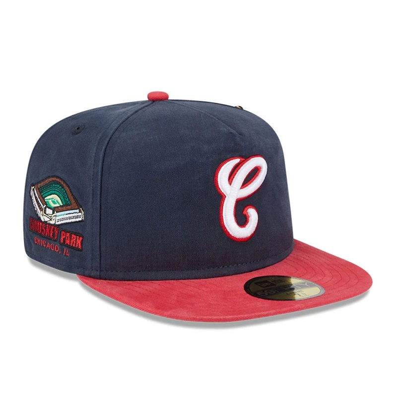 Chicago White Sox Championship Side Flag Navy 59FIFTY A-Frame Fitted Cap 6 7/8