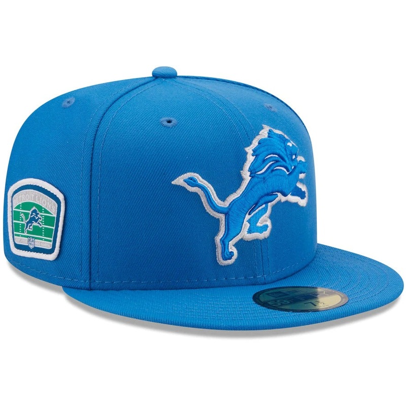 New Era Blue Detroit Lions Field Patch 59FIFTY Fitted Hat