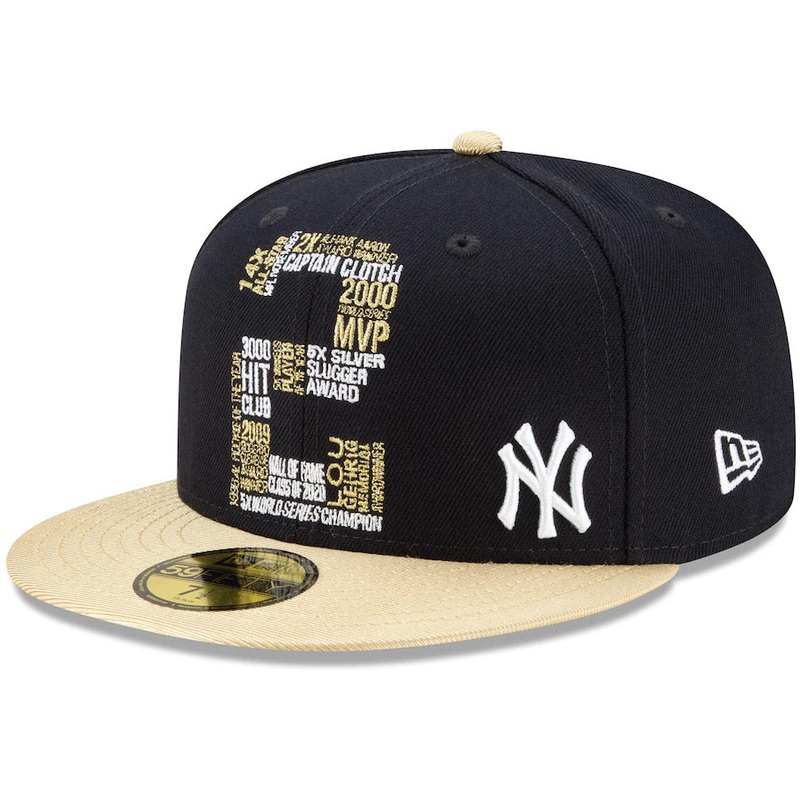 New Era New York Yankee Derek Jeter 2020 Hall of Fame Gold 59FIFTY Fitted Hat