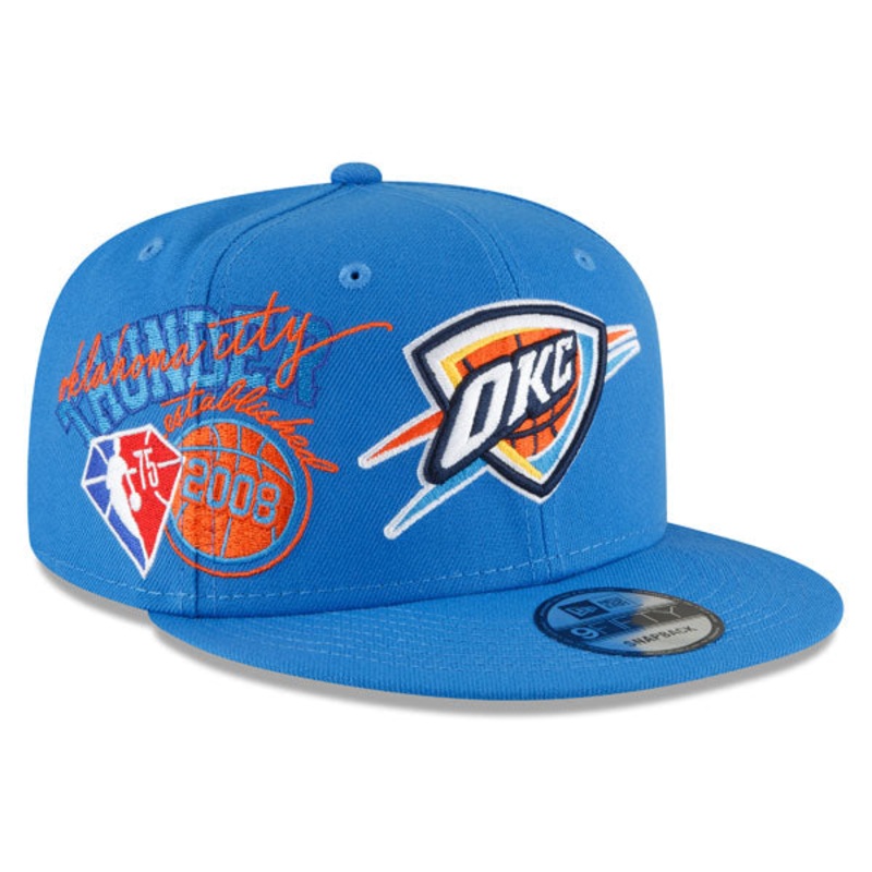 Oklahoma City Thunder New Era 2022 Back Half 9FIFTY Snapback Adjustable Hat – Blue