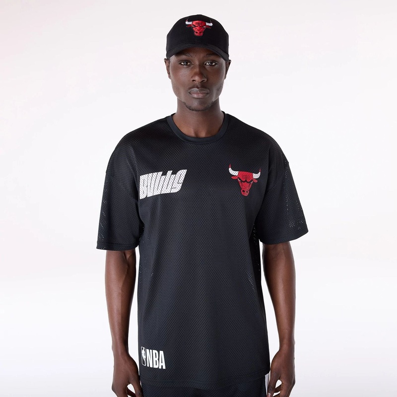 Chicago Bulls NBA Graphic Black Mesh T-Shirt XS