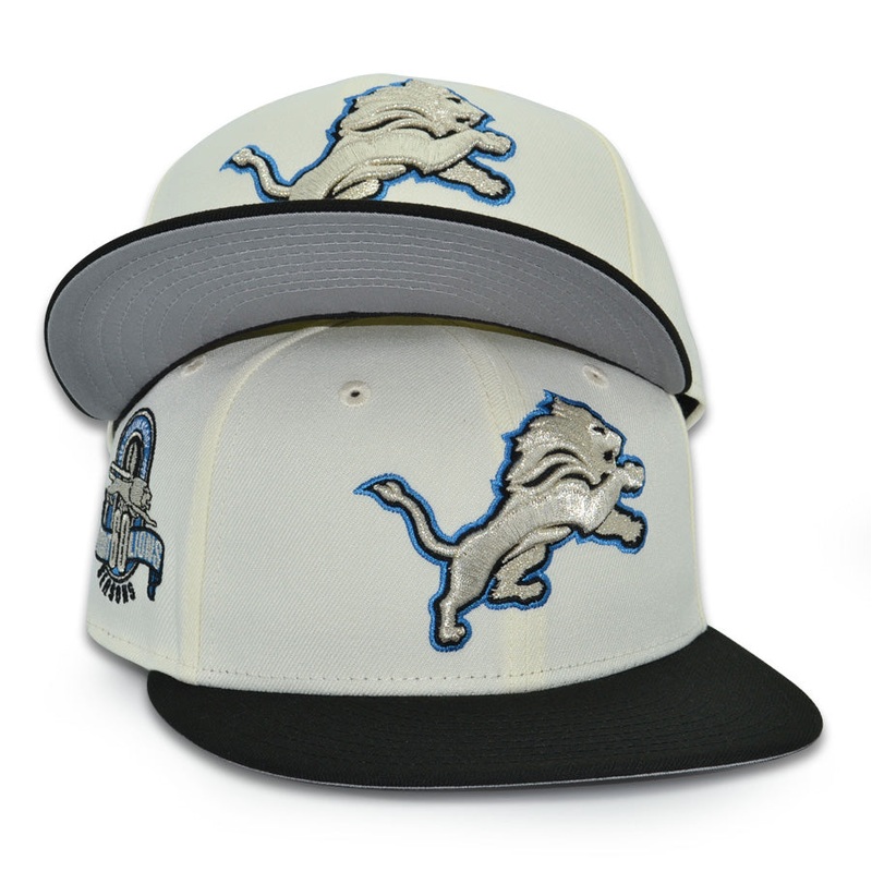 Detroit Lions “AXEL” Exclusive New Era 59Fifty Fitted Hat – Chrome/Black 6 7/8