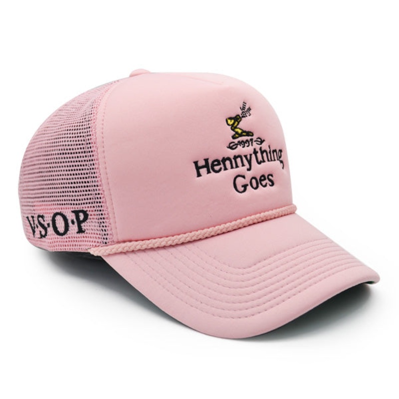 Field Grade HENNYTHING GOES Foam Trucker Snapback Adjustable Hat – Pink/Black