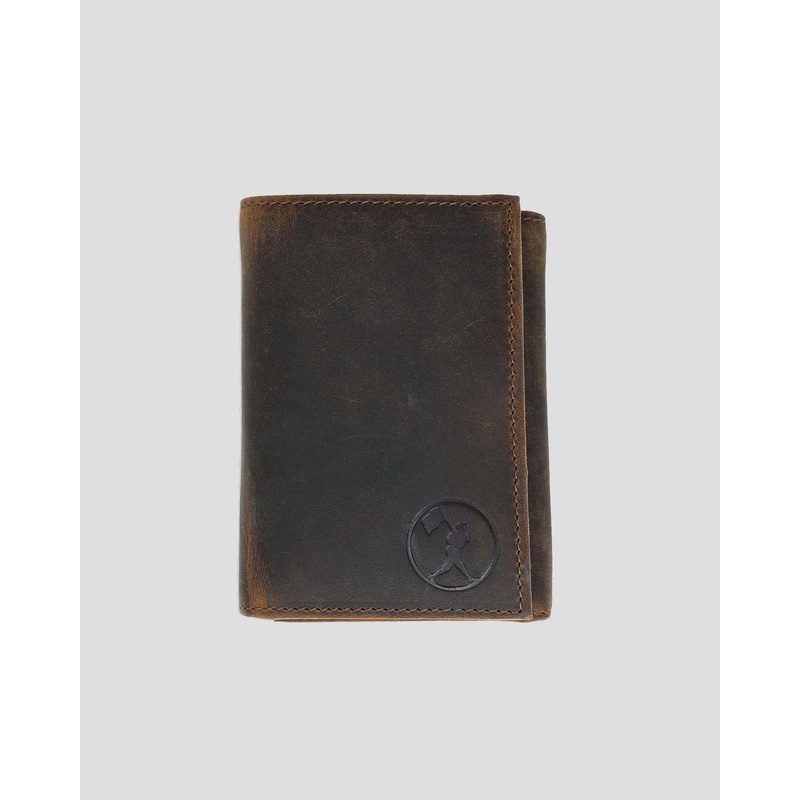 Flag Man Badge Trifold Glove Leather Wallet – Oak