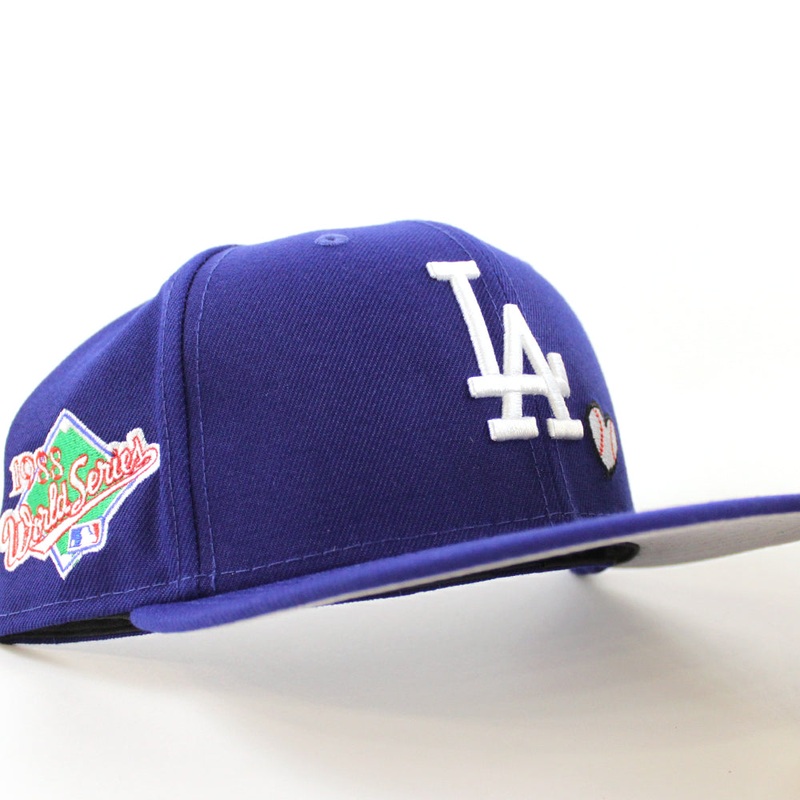 Los Angeles Dodgers TEAM HEART 1988 World Series New Era 59Fifty Fitted Hat (Team Color Gray Under Brim) 7