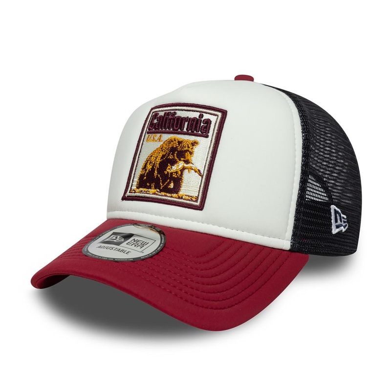 New Era A-Frame Graphic Patch White Trucker Cap One Size