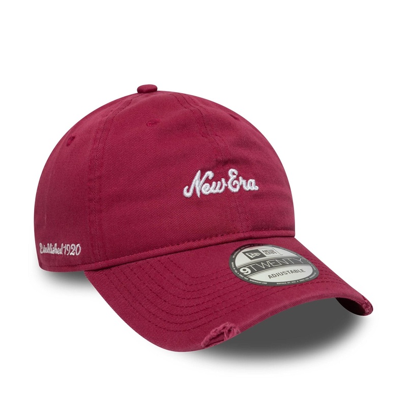 New Era Distressed Dark Red 9TWENTY Adjustable Cap OSFM