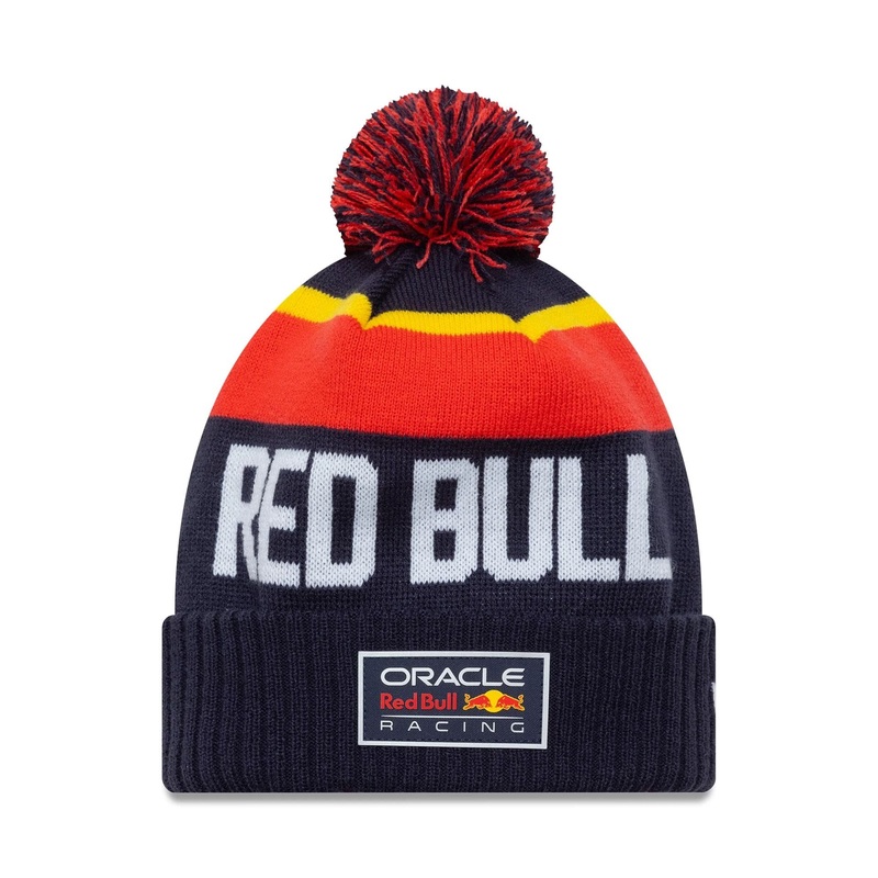 Red Bull Racing Wordmark Dark Blue Cuff Knit Beanie Hat OSFM