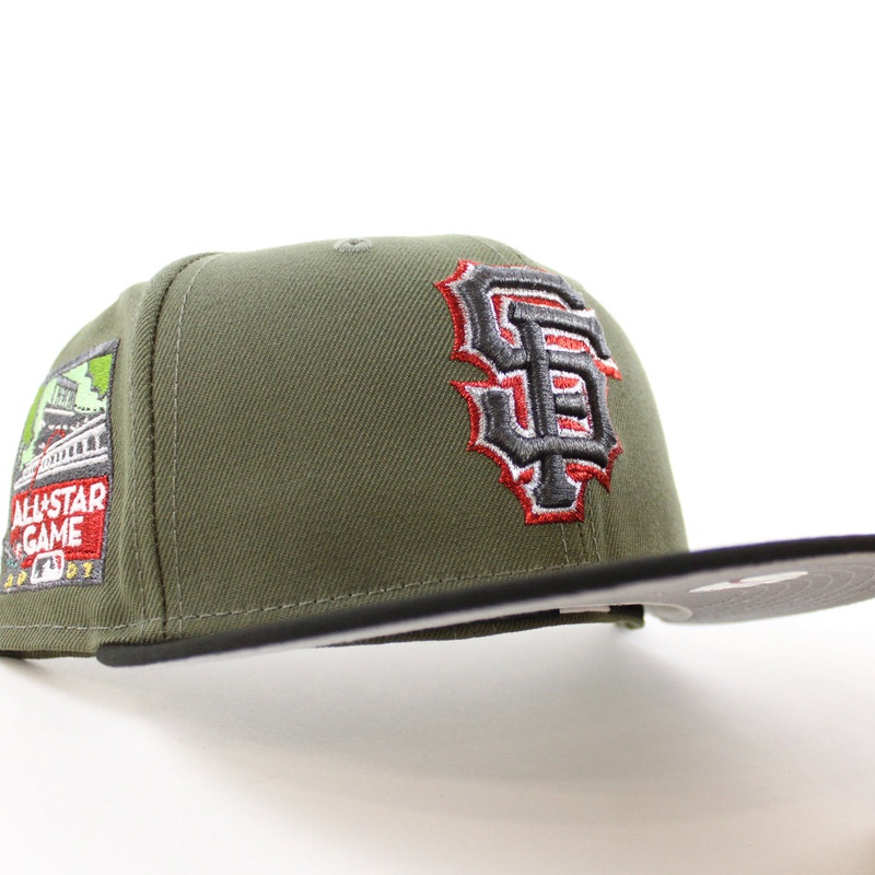San Francisco Giants 2007 All Star Game New Era 59Fifty Fitted Hat (Olive Black Gray Under Brim) 7