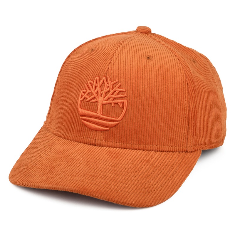 Timberland Hats Corduroy Logo Baseball Cap – Rust Adjustable