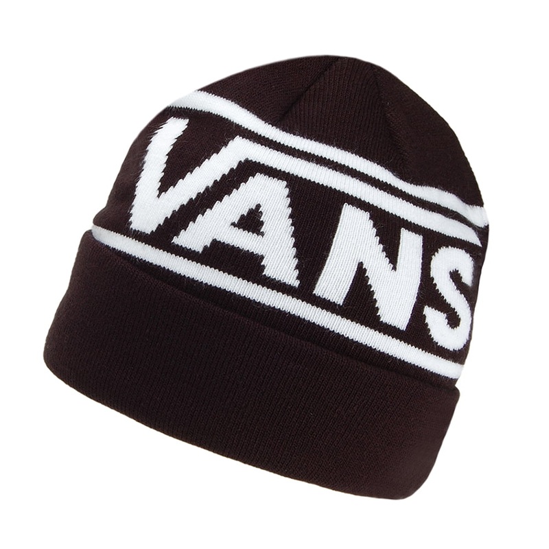 Vans Hats Drop V Stripe Beanie Hat – Black 1-Size