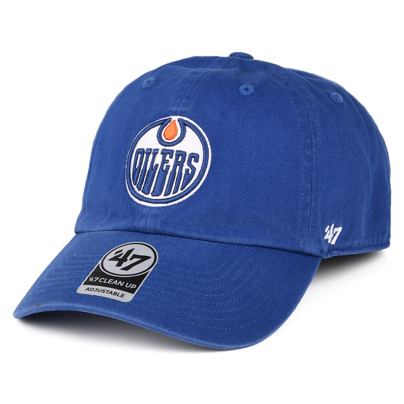 47 Brand Edmonton Oilers Baseball Cap – NHL Clean Up – Royal Blue Adjustable