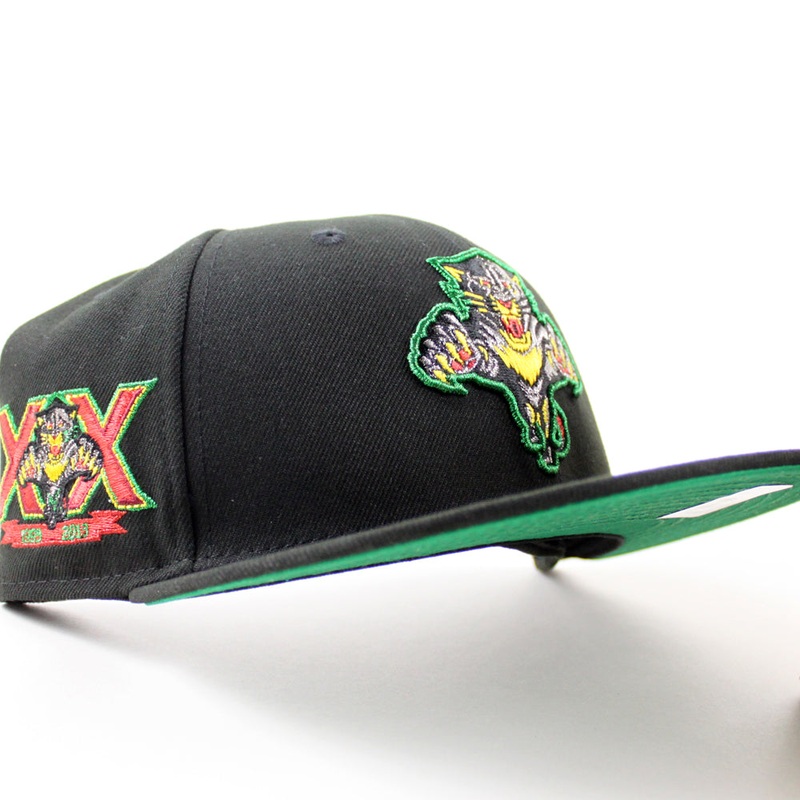 Florida Panthers 1993 – 2013 20 Years Patch New Era 59Fifty Fitted Hat (Black Green Under brim) 7