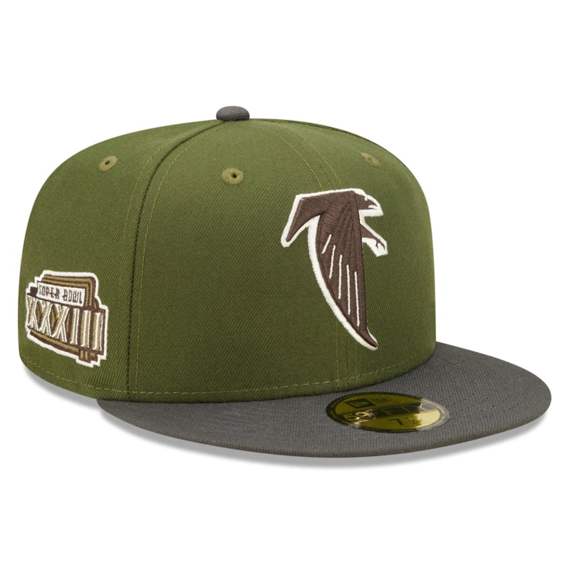 New Era Atlanta Falcons Olive/Graphite Super Bowl XXXIII 59FIFTY Fitted Hat