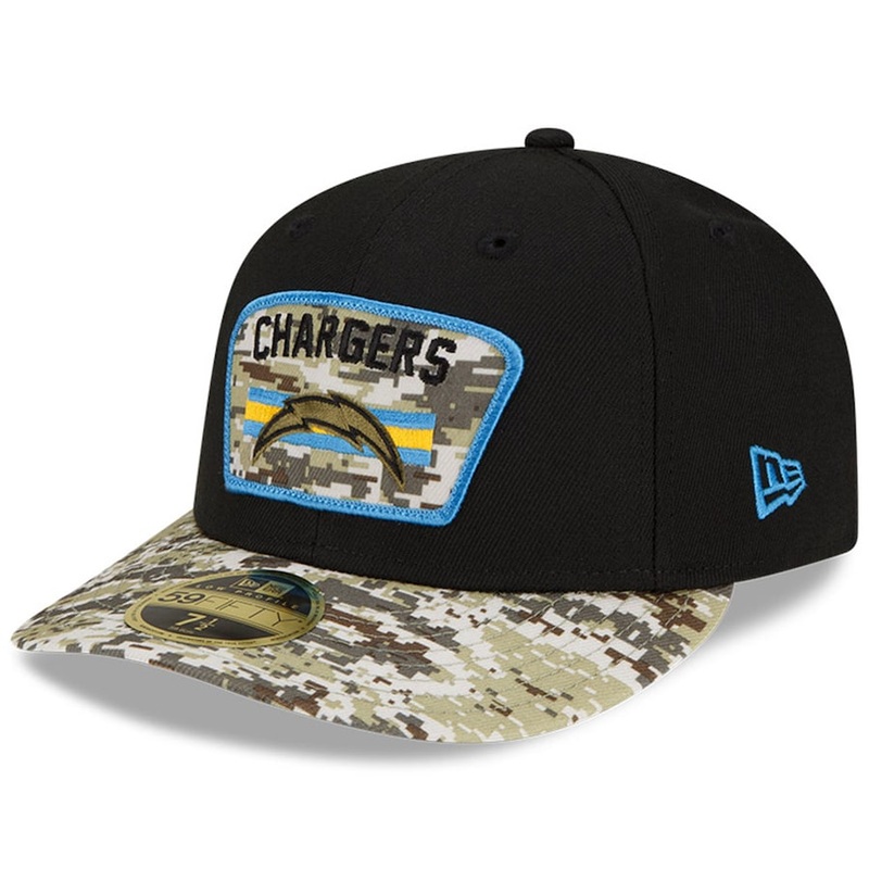 New Era Black/Camo Los Angeles Chargers 2021 Salute To Service Low Profile 59FIFTY Fitted Hat