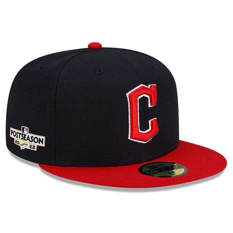 New Era Cleveland Guardians Navy/Red 2022 Postseason 59FIFTY Fitted Hat