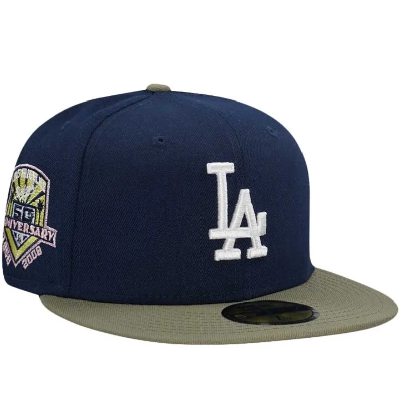 New Era Los Angeles Dodgers 50th Anniversary Ocean/Olive/Pink 59FIFTY Fitted Hat
