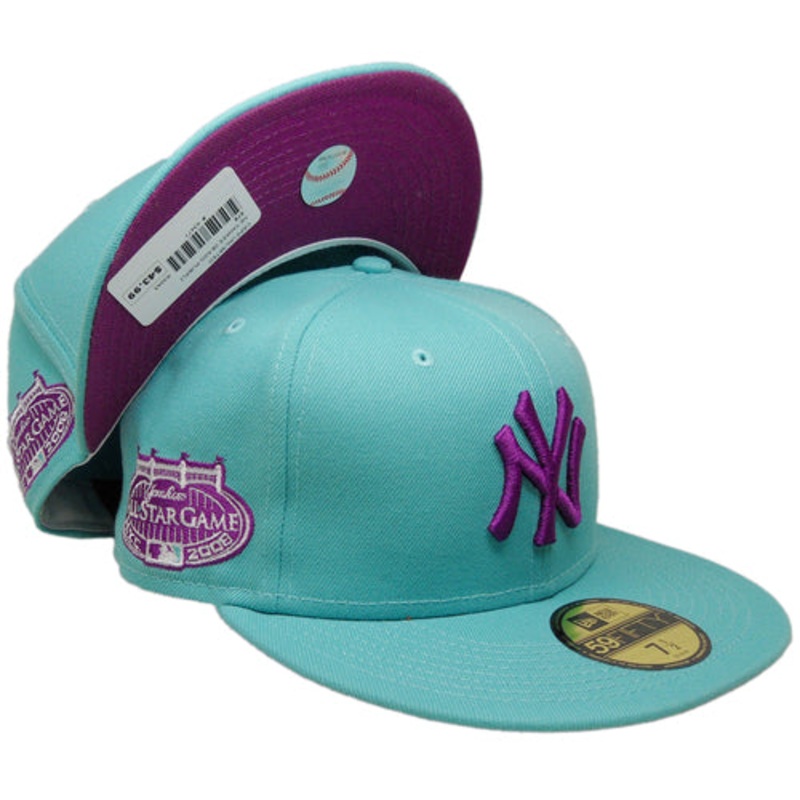 New Era New York Yankees 2008 All-Star Game Mint Purple Undervisor 59FIFTY Fitted Hat