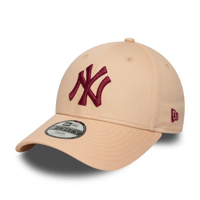 New York Yankees Youth MLB Metallic Pastel Pink 9FORTY Adjustable Cap Child