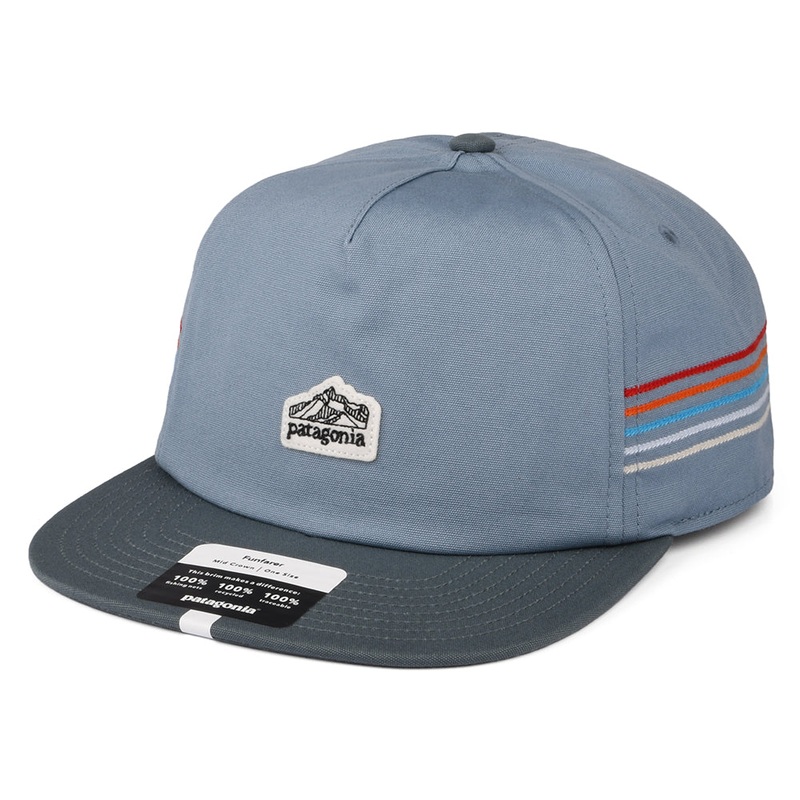 Patagonia Hats Line Logo Ridge Stripe Funfarer Snapback Cap – Smoke Blue Adjustable