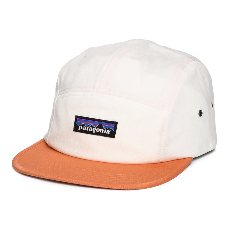 Patagonia Hats P-6 Label Maclure Organic Cotton 5 Panel Cap – Cream-Rust Adjustable