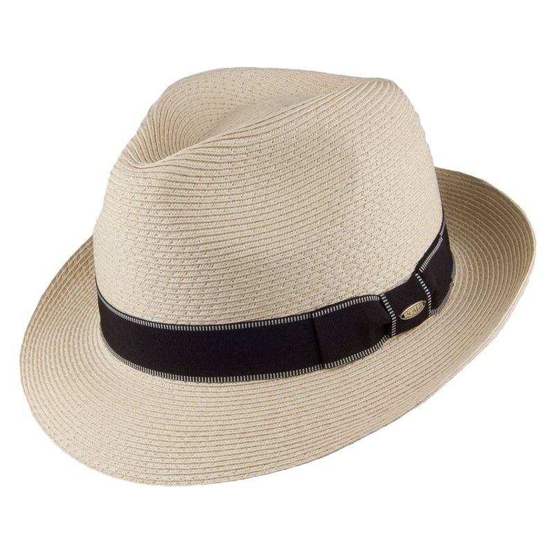 Scala Hats Wyatt Fine Braid Toyo Fedora Hat – Natural Small/Medium