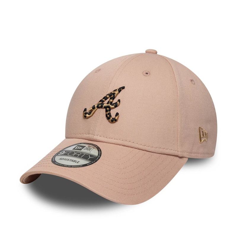 Atlanta Braves MLB Animal Infill Pastel Pink 9FORTY Adjustable Cap OSFM
