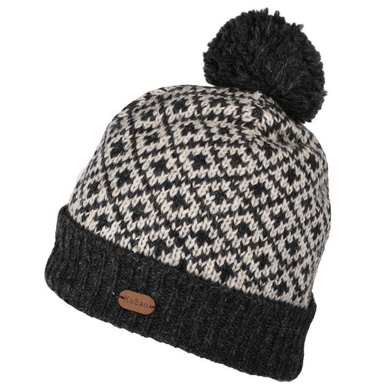 Kusan Fleur de Lis Bobble Hat – Charcoal 1-Size