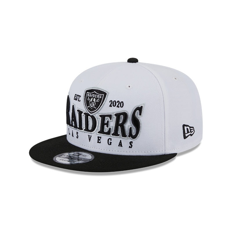 Las Vegas Raiders NFL New Era CREST 9Fifty Snapback Hat – White/Black
