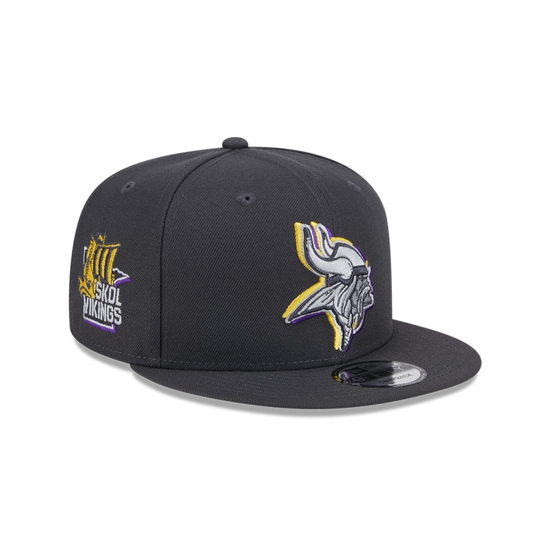 Minnesota Vikings New Era 2024 NFL Draft 9FIFTY Snapback Hat – Graphite