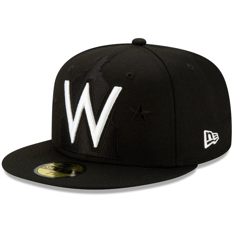 New Era Black Washington Nationals Monochrome Logo Elements 59FIFTY Fitted Hat